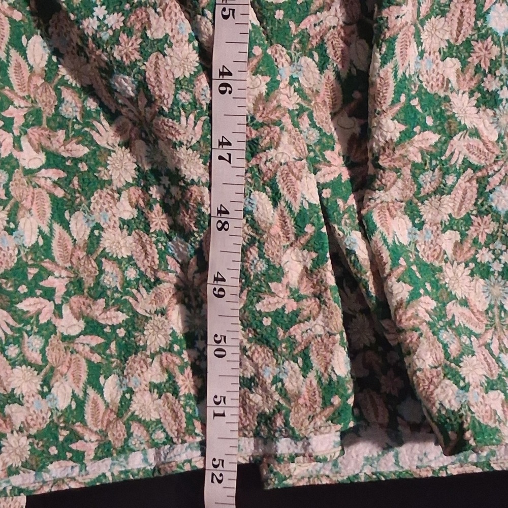 NWT Max Studio London Green Floral Smocked Tiered Maxi Dress 1X Boho Feminine - Picture 13 of 15